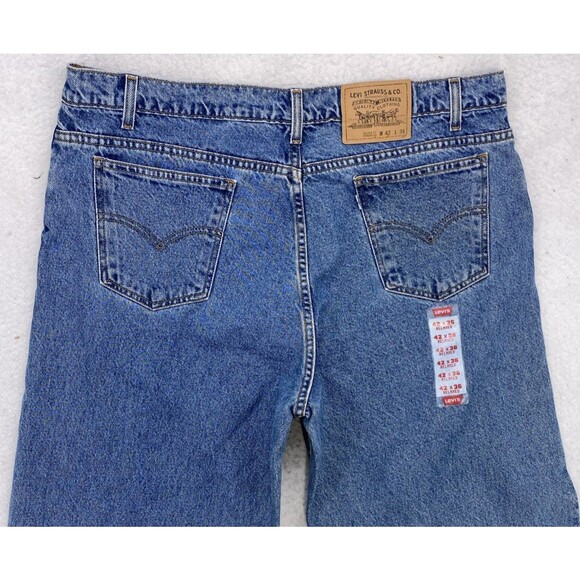 Levis 553 Jeans Mens 42x36 Denim 90s USA Relaxed Straight Dark Mid Rise Vintage - Picture 12 of 16